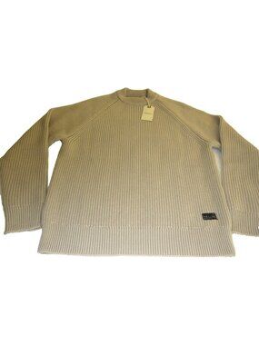 OOBE Brand Men's Leon Crew Neck Virgin Wool Sweater Natural Beige Size XL NWT
